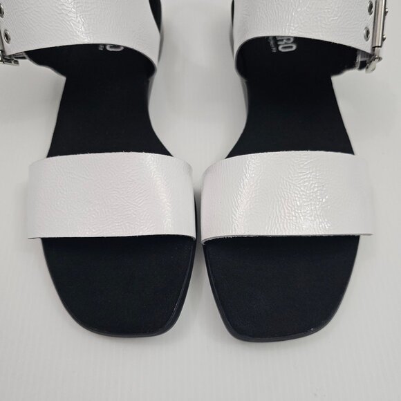NEW Munro Meena Sandal Womens 9.5 White Patent Leather Comfort Cushioned Walking - Picture 5 of 14